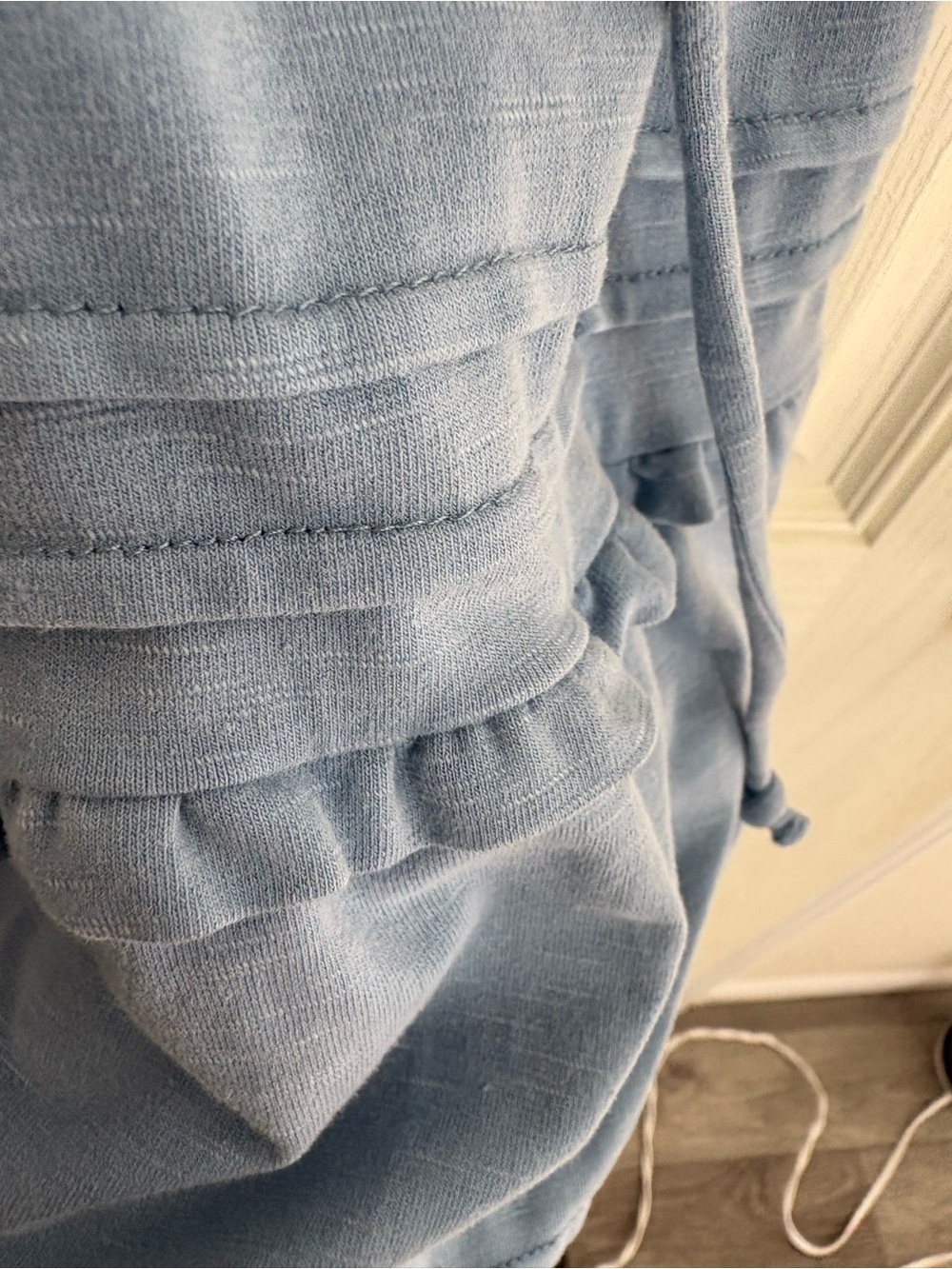 Knox Rose Dusty Blue High-Low V-Neck Tiered Dress - Picture 6 of 6